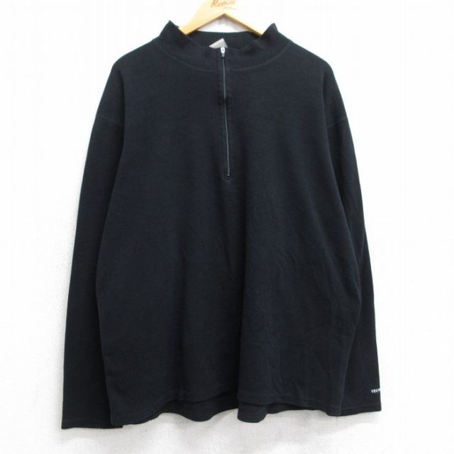 XL★古着 EMS 長袖 ハーフジップ トップス メンズ 00年代 00s 大きいサイズ カナダ製 黒 ブラック 25sep12 中古 スエット トレーナー