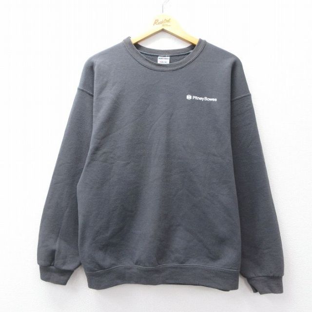 XL★古着 ジャージーズ 長袖 スウェット メンズ 00年代 00s ピツニーボウズ クルーネック 濃グレー 25sep13 中古 スエット トレーナー トップス