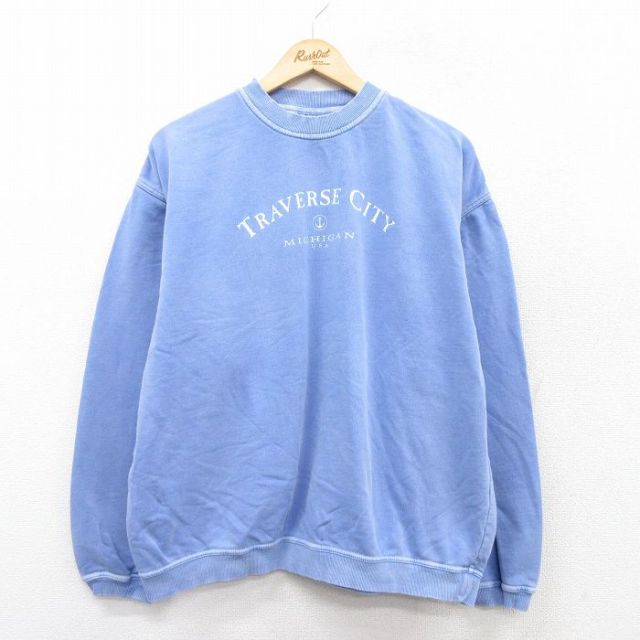 00s 長袖スウェット TRAVERSE CITY ネイビー XL | 古着
