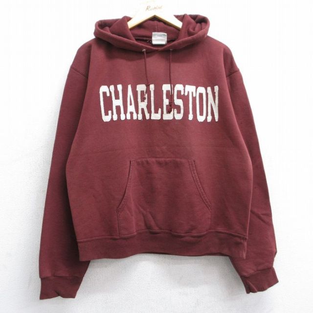 M★古着 チャンピオン champion 長袖 スウェット パーカー メンズ 00年代 00s チャールストン エンジ 25sep13 中古 スエット トレーナー トップス