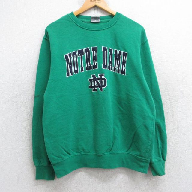 【50%OFF】ノートルダム 長袖スウェット グリーン L | 古着