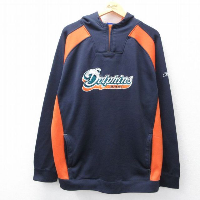 【50%OFF】リーボック 00s ハーフジップスウェット NFLマイアミドルフィンズ ネイビー XL | 古着