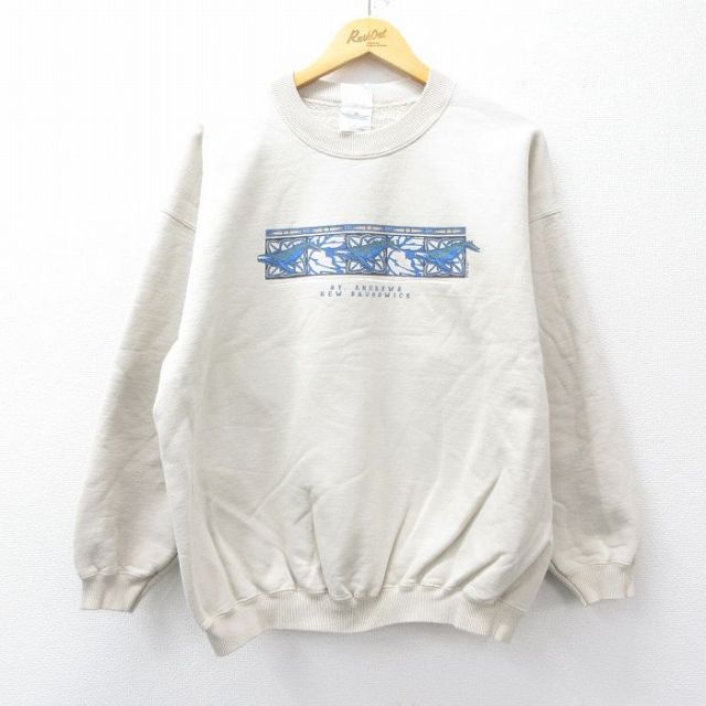 00s 長袖スウェット クジラ ベージュ XL | 古着