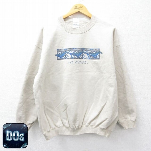 00s 長袖スウェット クジラ ベージュ XL | 古着