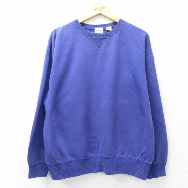 XL★古着 ギャップ GAP 長袖 スウェット メンズ 00年代 00s 無地 クルーネック 紫系 パープル 【spe】 25sep17 中古 スエット トレーナー トップス
