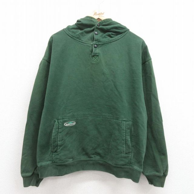 XL★古着 Arborwear 長袖 スウェット パーカー メンズ コットン 緑 グリーン 25sep17 中古 スエット トレーナー トップス