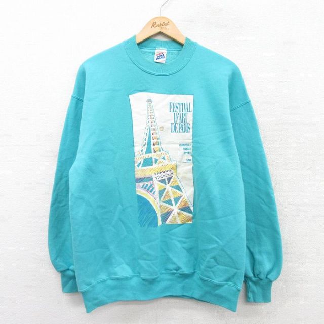 【50%OFF】ジャージーズ 90s 長袖スウェット パリ ライトブルー L | 古着