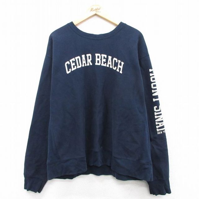 MVスポーツ 長袖スウェット CEDAR BEACH ネイビー XL | 古着