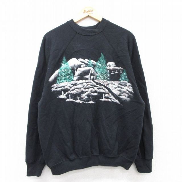【50%OFF】TULTEX 90s ラグランスウェット 山家 ブラック L | 古着