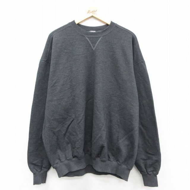 XL★古着 ジャージーズ 長袖 スウェット メンズ 00年代 00s 無大きいサイズ クルーネック 濃グレー 霜降り 25sep20 中古 スエット トレーナー トップス