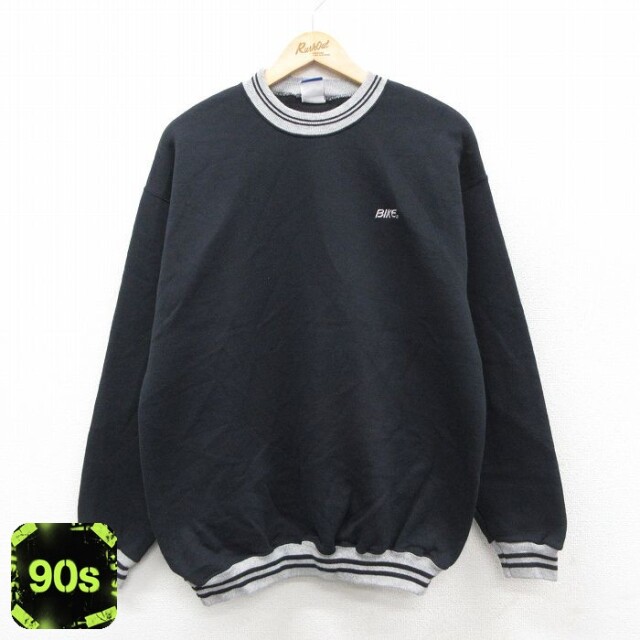 【50%OFF】90s 長袖スウェット BIKE ブラック L | 古着