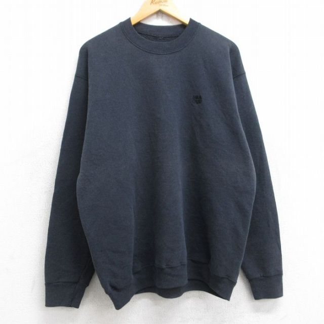 L★古着 長袖 スウェット メンズ 90年代 90s USAオリンピック クルーネック 黒 ブラック 25sep22 中古 スエット トレーナー トップス
