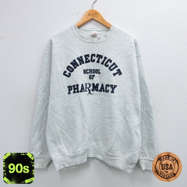 フルーツオブザルーム 90s 長袖スウェット PHARMACY グレー L | 古着