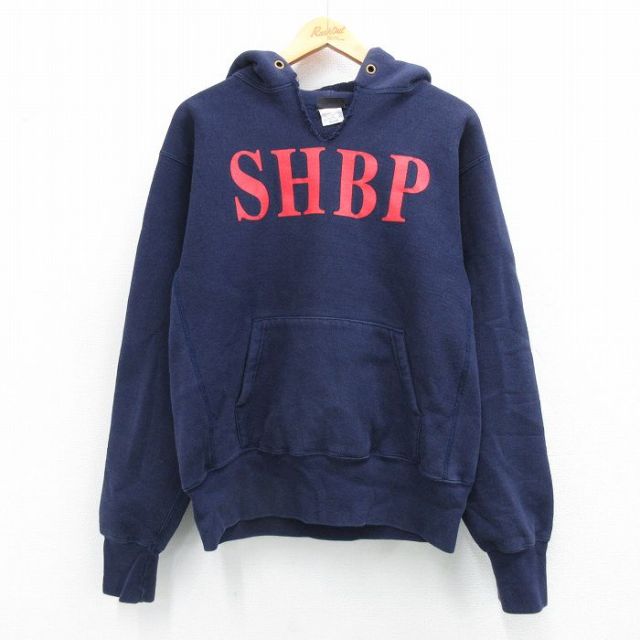 L★古着 キャンバー 長袖 スウェット パーカー メンズ 90年代 90s SHBP USA製 紺 ネイビー 【spe】 25sep24 中古 スエット トレーナー トップス