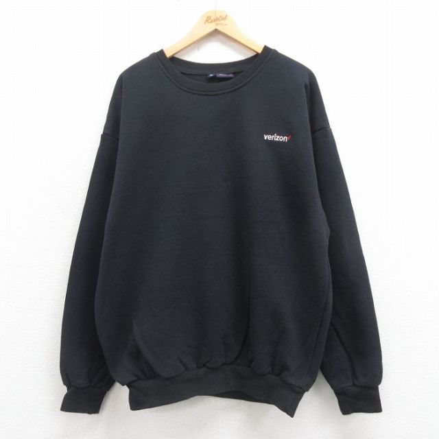 XL★古着 キングルイ 長袖 スウェット メンズ 00年代 00s verizon 大きいサイズ USA製 黒 ブラック 【spe】 25sep24 中古 スエット トレーナー トップス