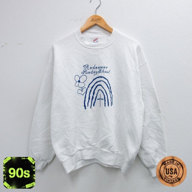 ジャージーズ 90s 長袖スウェット Redeemer ホワイト L | 古着