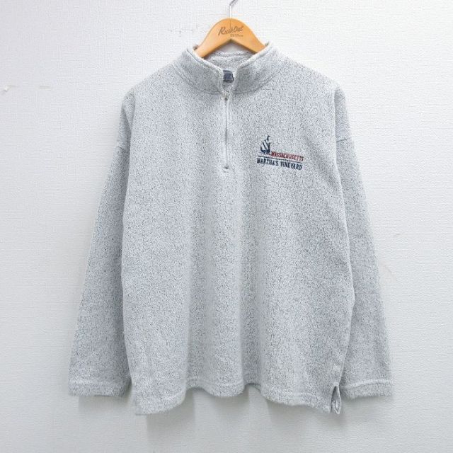 90s ハーフジップスウェット マサチューセッツ グレー XL | 古着