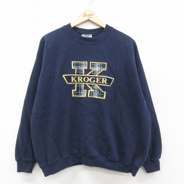 リー 90s 長袖スウェット KROGER刺繍 ネイビー XL | 古着