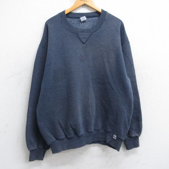 古着通販 XL☆古着 ラッセル 長袖 スウェット メンズ 00年代 00s 無地