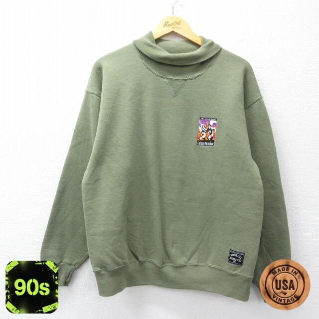ラッセル 90s 長袖スウェット シカゴマラソン グリーン L | 古着