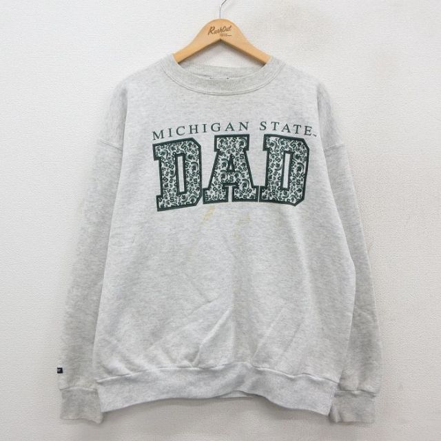 ジャンスポーツ 90s 長袖スウェット ミシガンDAD グレー XL | 古着