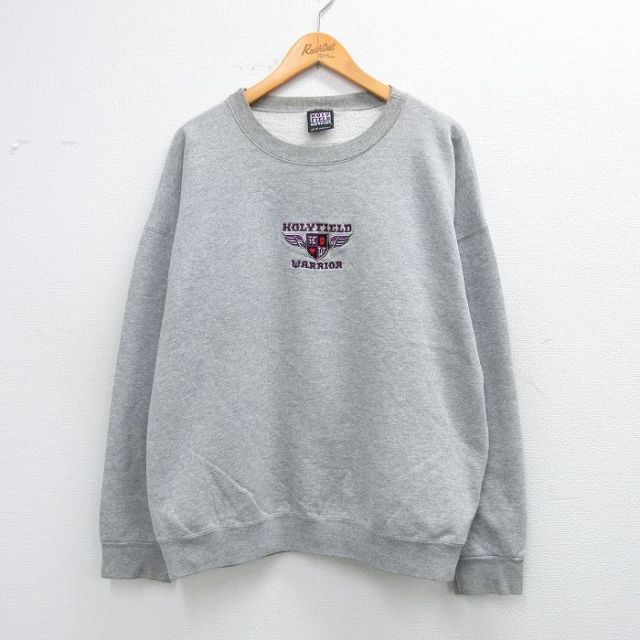 【20%OFF】90s 長袖スウェット HOLYFIELDプリント グレー XL | 古着