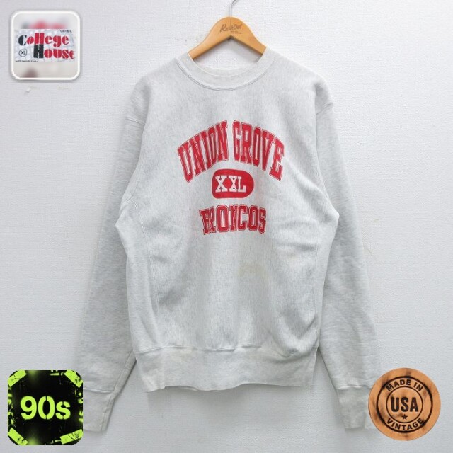 【50%OFF】90s 長袖スウェット UNION GROVE 霜降り グレー XL | 古着
