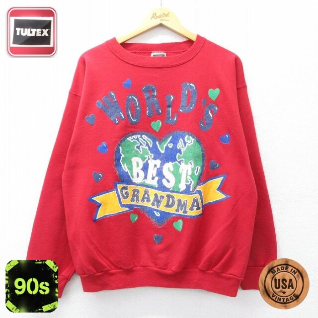 【50%OFF】TULTEX 90s 長袖スウェット GRANDMA レッド L | 古着