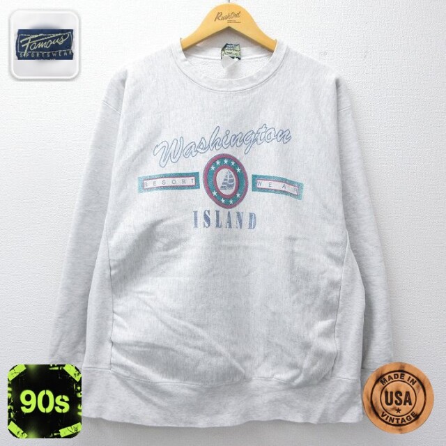 【50%OFF】90s 長袖スウェット ワシントン グレー XL | 古着