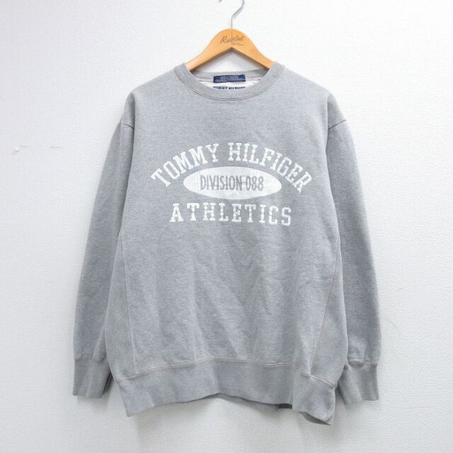 【20%OFF】トミーヒルフィガー 長袖スウェット ビッグロゴ グレー L | 古着