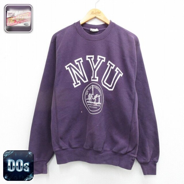 MVスポーツ 00s 長袖スウェット NYU ネイビー L | 古着