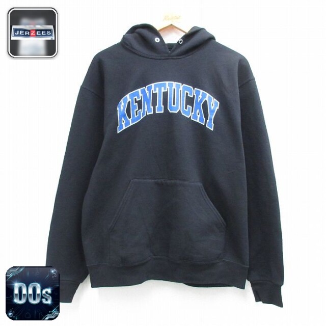 【50%OFF】ジャージーズ 00s 長袖スウェットパーカー KENTUCKY ブラック L | 古着