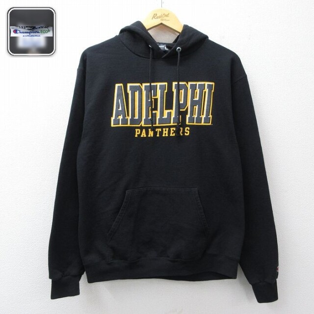 【20%OFF】チャンピオン 長袖スウェットパーカー ADELPHI ブラック M | 古着