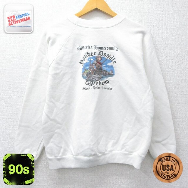 【20%OFF】ヘインズ 90s 長袖スウェット Yankee Doodle ホワイト M | 古着