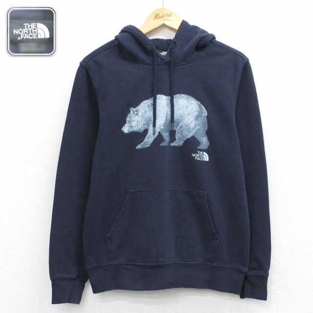 【20%OFF】ノースフェイス 長袖スウェットパーカー ワンポイントロゴ ネイビー M | 古着