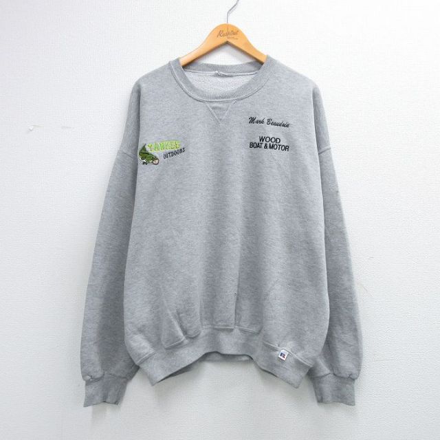 ラッセル 00s 長袖スウェット YANKEE魚 グレー メンズXL相当 | 古着