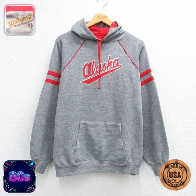 【20%OFF】アラスカ 80s ラグランパーカー グレー L | 古着