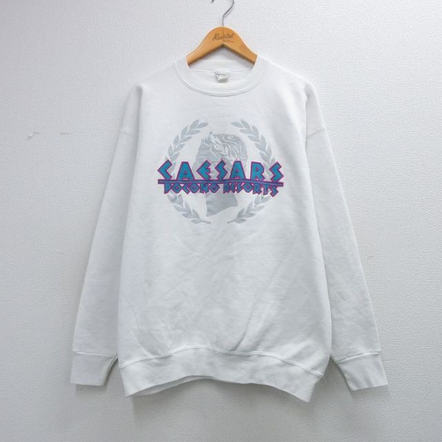 90s 長袖スウェット CAESARS ホワイト XL | 古着