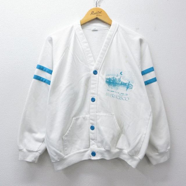 サンフランシスコ 90s ラグランカーディガン ホワイト L | 古着