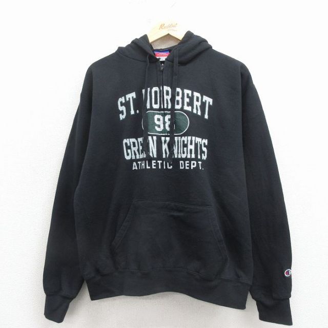チャンピオン 長袖ハーフジップスウェット グリーン L | 古着