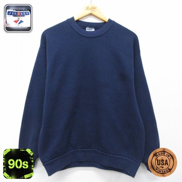 【20%OFF】ジャージーズ 90s 長袖スウェット ネイビー M | 古着