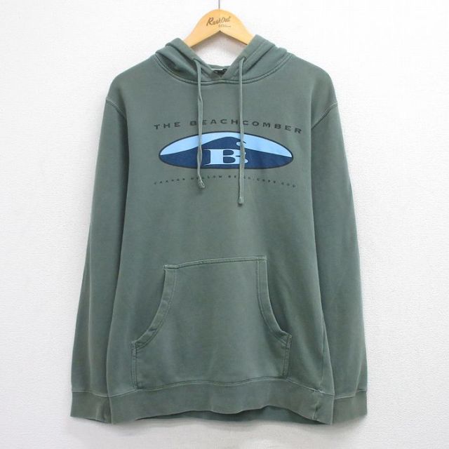 THE BEACHCOMBER 長袖スウェットパーカー グリーン M | 古着