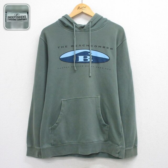 【20%OFF】THE BEACHCOMBER 長袖スウェットパーカー グリーン M | 古着