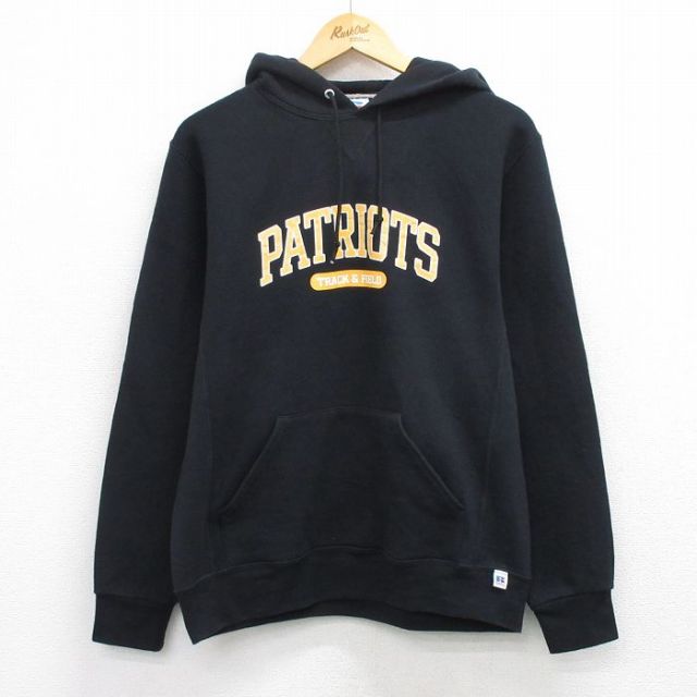 ラッセル 00s 長袖パーカー PATRIOTS ブラック M | 古着