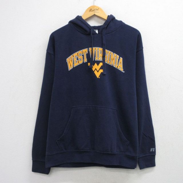 ラッセル 長袖スウェットパーカー WEST VIRGINIA ネイビー L | 古着