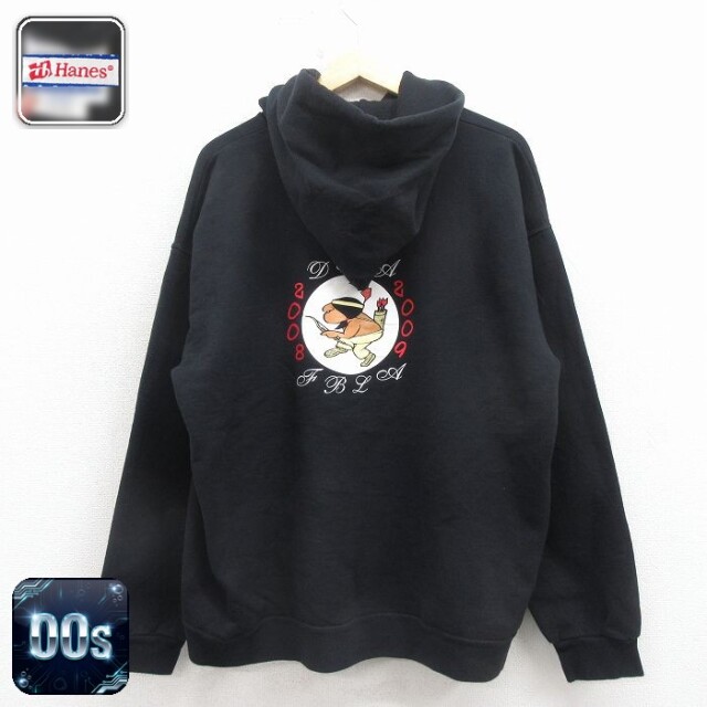 【20%OFF】ヘインズ 00s 長袖スウェットパーカー インディアン ブラック メンズXL相当 | 古着