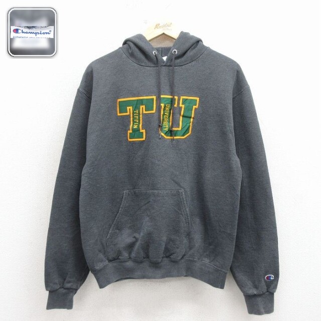 【20%OFF】チャンピオン 長袖スウェットパーカー TV グレー メンズL相当 | 古着