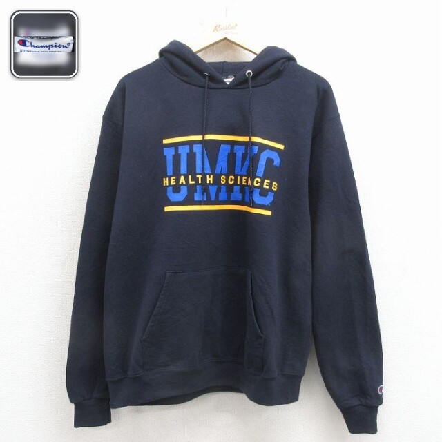 【20%OFF】チャンピオン 長袖スウェットパーカー UMKC ネイビー メンズL相当 | 古着