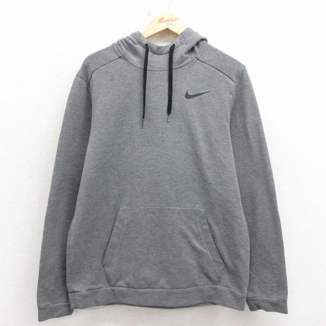 ナイキ 長袖スウェット ワンポイントロゴ グレー メンズM相当 | 古着