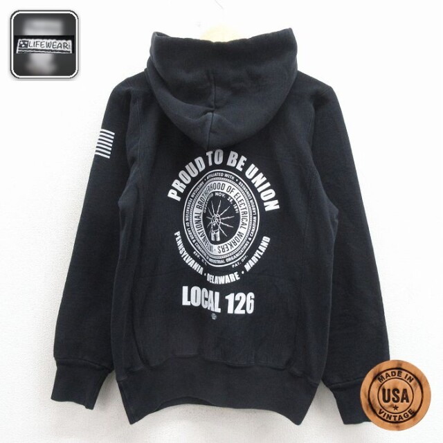 【20%OFF】LOCAL 長袖スウェットパーカー ブラック メンズM相当 | 古着